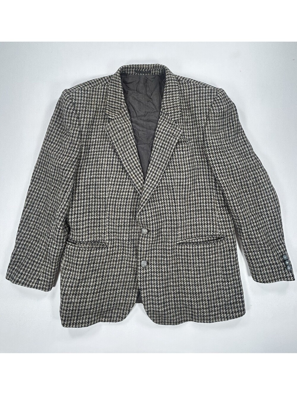Harris Tweed Jacket Houndstooth Wool Sz 36R Blazer Handwoven